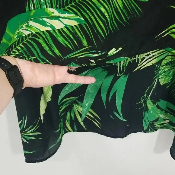 {Caramela} Vivien Palm Print Kimono Tunic Blouse - Picture 6 of 11